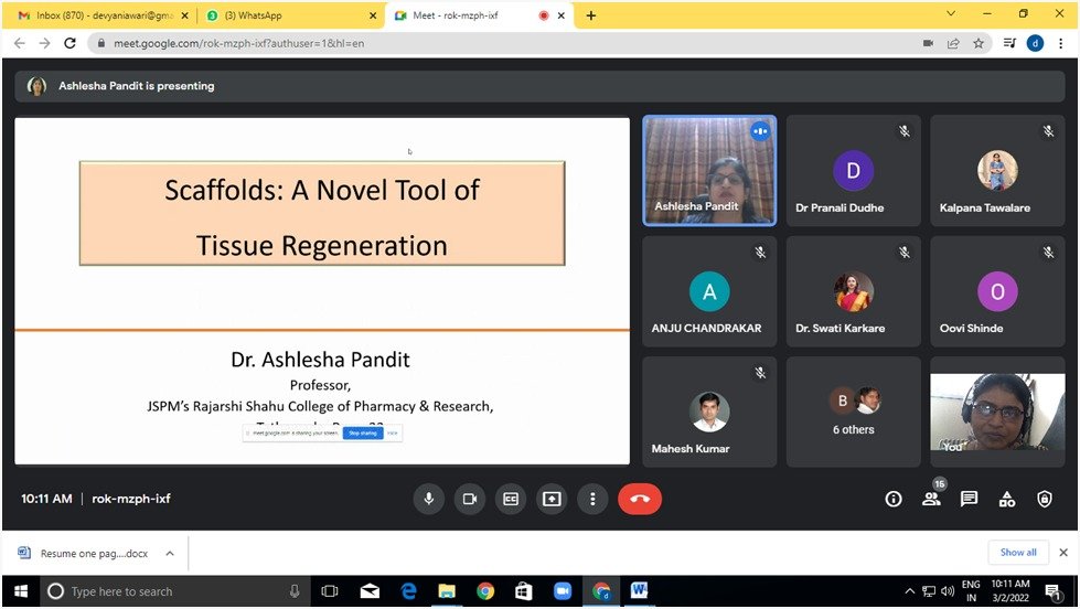 Guest Lecture by Dr. Ashlesha Pandit.., Professor, Pharmaceutics Dept